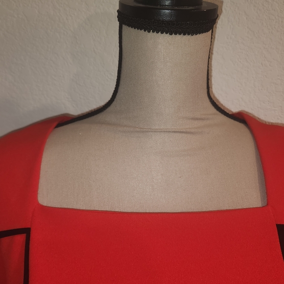 Elegant Redish Orange Work Dress Size 8 - Picture 2 of 10